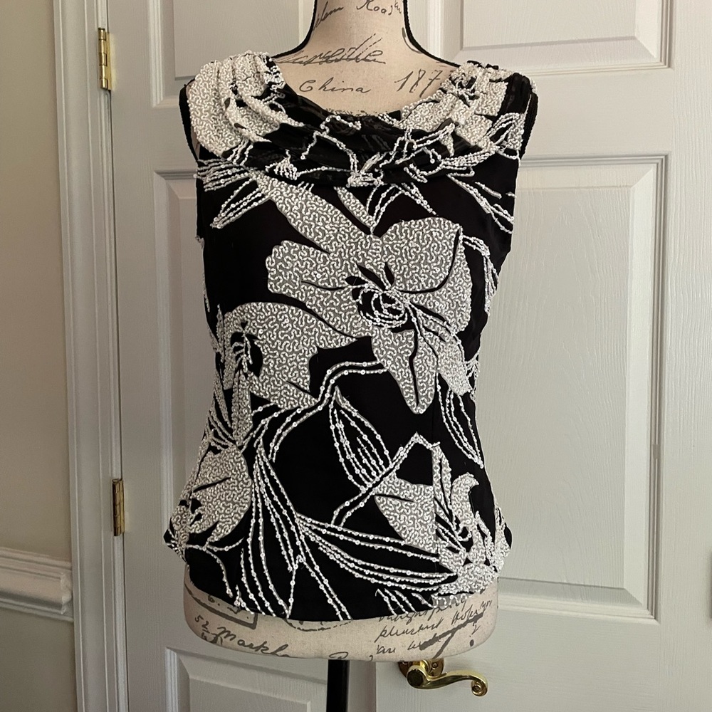 Sean collection evening top 100% silk